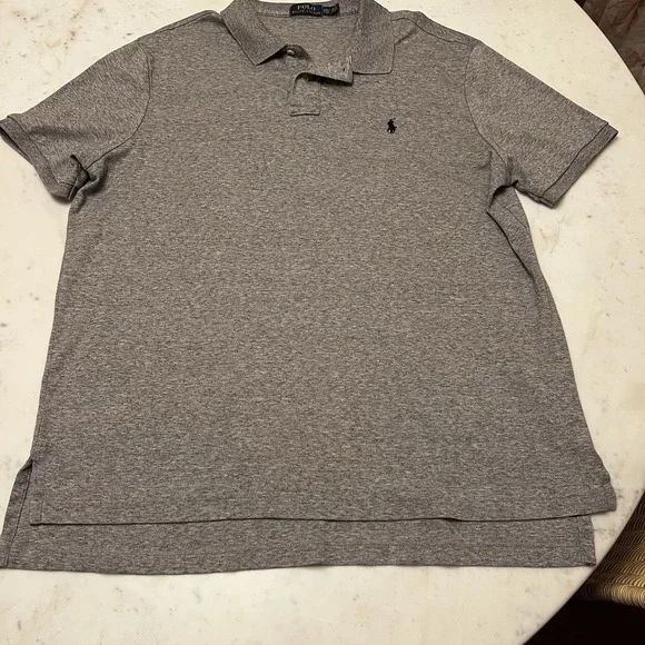 Polo Ralph Lauren Mens Polo Shirt Sz‎ XXL TTG Gray Cotton Short Sleeve Logo