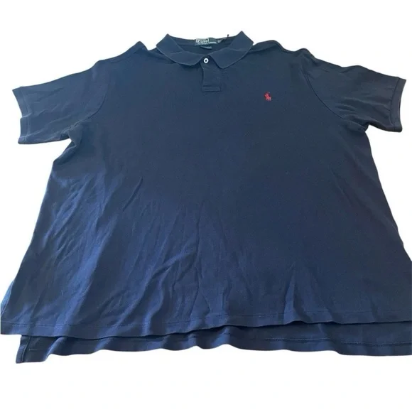 Polo by Ralph‎ Lauren Navy Short-Sleeve Cotton Polo Shirt Custom fit XXL
