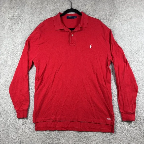 Polo Ralph Lauren Shirt Mens‎ Large Long Sleeve Pullover RL16 Pony Classic