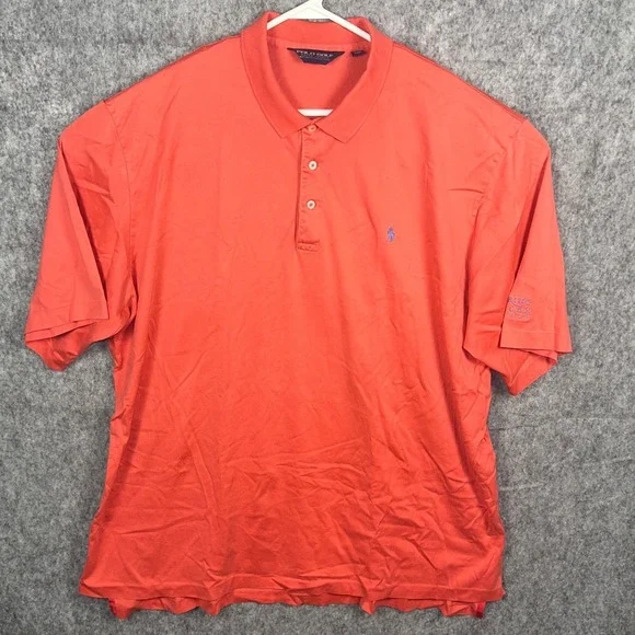 Polo Golf Ralph Lauren Mens 2XL Coral Orange Pima Cotton Polo Shirt Spring Creek