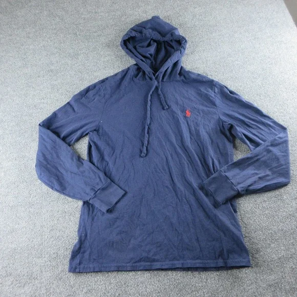 Polo Ralph Lauren Hoodie Mens Small Blue Pullover Sweatshirt Pony Logo