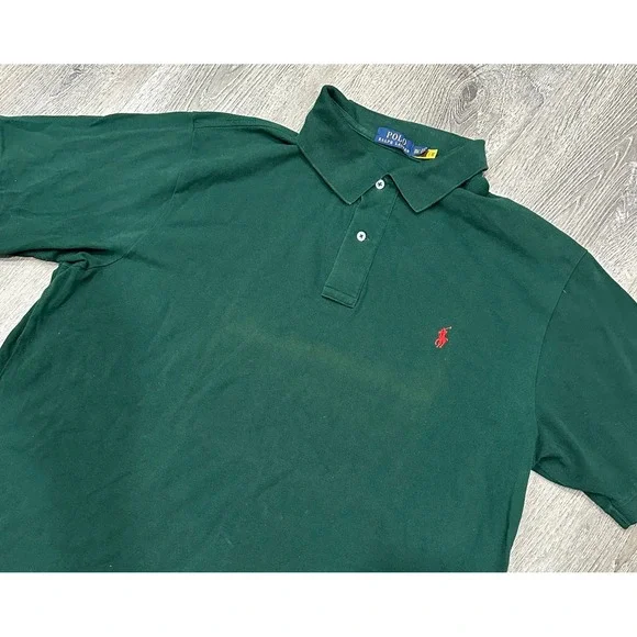 Polo Ralph‎ Lauren Polo Shirt Men's 2XLT Green Breathable Red Pony Casual Shirt