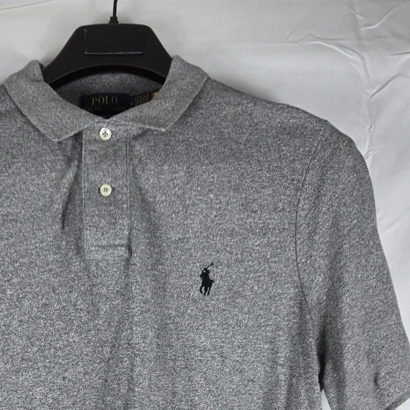 Polo Ralph Lauren Mens Classic Fit Gray Heather Short Sleeve Polo Shirt Size M