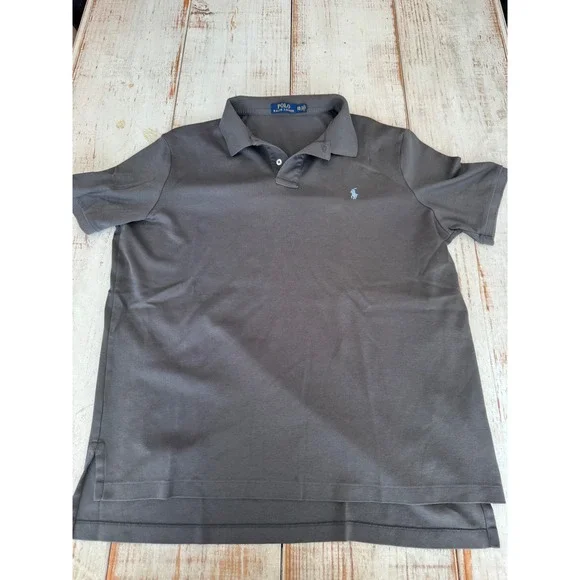 Polo‎ Ralph Lauren Mens Short Sleeve Polo Shirt Charcoal Grey XXL 100% Cotton