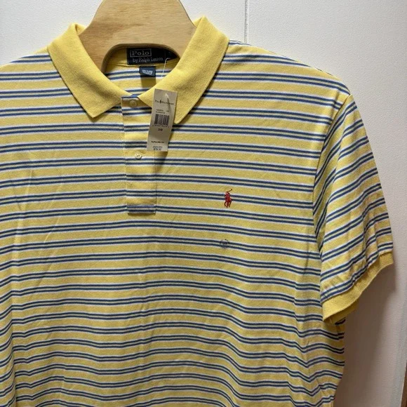 Vintage Polo Ralph Lauren Shirt‎ Size 3XB Blue Yellow Stripe NEW WITH TAGS