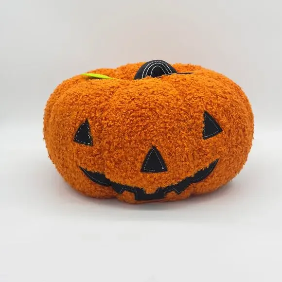 New Large Plush Sherpa Jack O Lantern Pumpkin Pillow Halloween Plush Storehouse