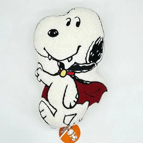 Peanuts Snoopy Shaped Sherpa Pillow Halloween Vampire Cape Dracula Costume NEW