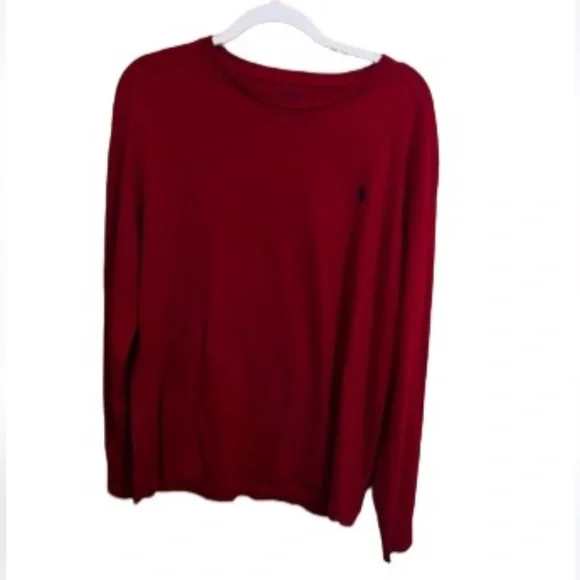 Polo by Ralph Lauren Red Long Sleeve Cotton Tee Preppy Comfy Casual Size L