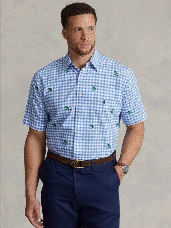 $125 Polo Ralph Lauren Men's Palm Tree-Embroidered Oxford Shirt, Size  XXL