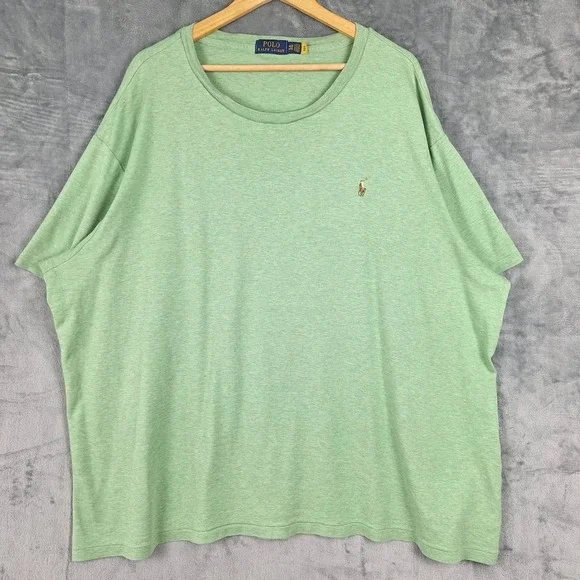 Polo Ralph Lauren Shirt Mens 4XB Big Green Preppy Pony Short Sleeve Tee Casual
