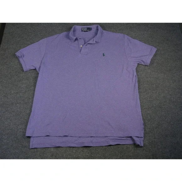 Polo Ralph Lauren‎ Men Large Purple Short Sleeve Cotton Pony Logo Polo #2051