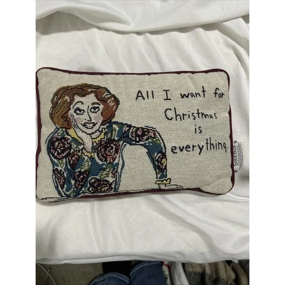 Vintage‎ Hallmark Shoebox Greetin Pillow Denise All I Want for Christmas Funny
