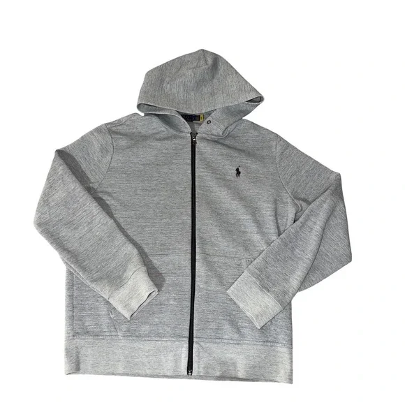 Polo Ralph Lauren Double-Knit Full-Zip‎ Hoodie Size Large Gray