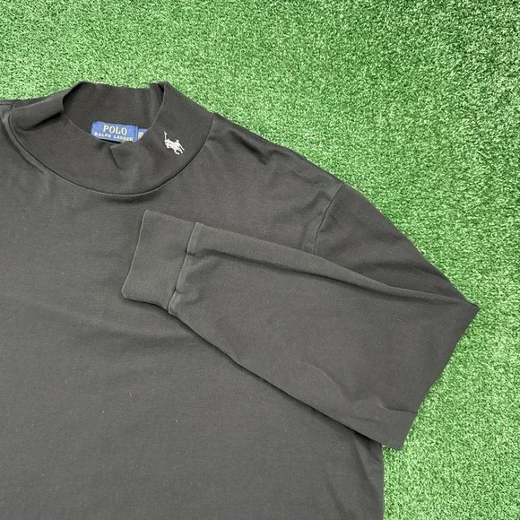 Polo Ralph Lauren Men's Mock Neck Long Sleeve Shirt Size 2XL XXL Black