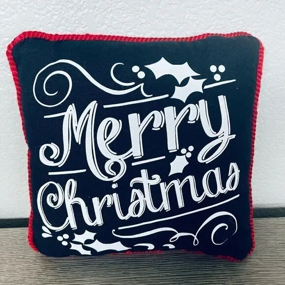 Merry Christmas Holiday Farmhouse Throw Pillow Decor
