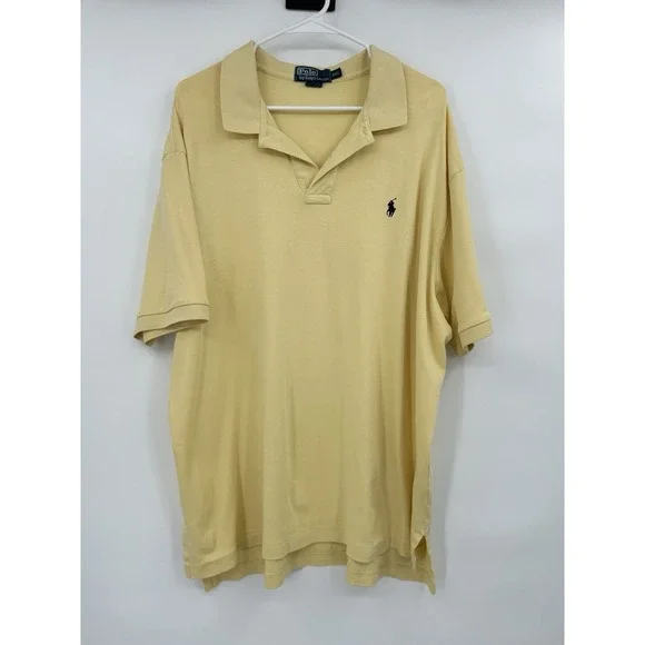 Polo Ralph Lauren Mens Short Sleeve‎ Polo Shirt Size XXL Preppy Butter Yellow