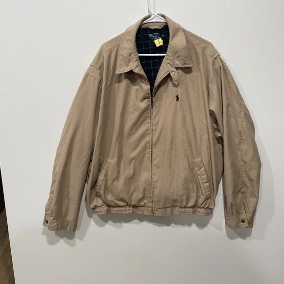 Polo Ralph Lauren Men's Tan Harrington Jacket Full Zip Embroidered Pony 2XL‎