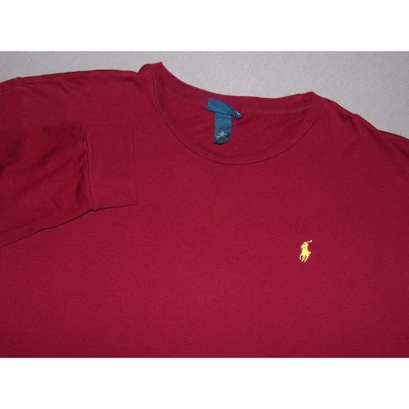Polo Ralph Lauren 100% Cotton Long Sleeved Burgundy T-Shirt Men's XL