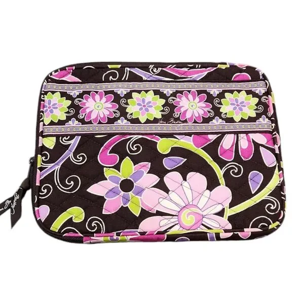 Vera Bradley Small Quilted Purple Tablet Case / E-Reader Sleeve Padded