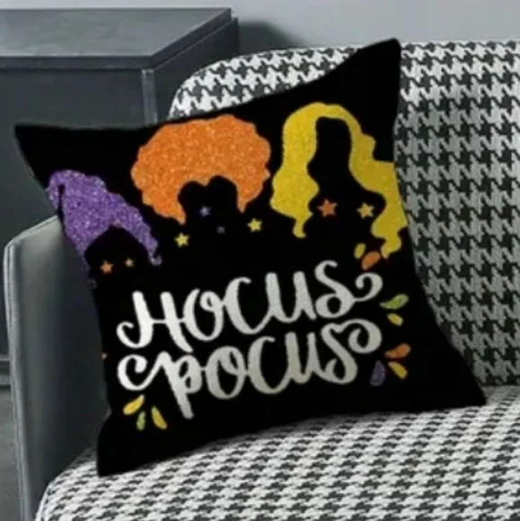 Hocus Pocus canvas pillow cover 17.5 square