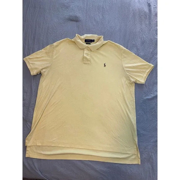 Polo Ralph Lauren Mens XXL Pima Soft Touch Polo Shirt Yellow Short Sleeve Pony