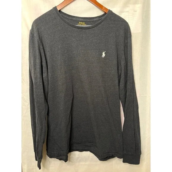 Polo‎ Ralph Lauren Mens Long Sleeve T-Shirt Charcoal Gray Heather Pony Logo lg