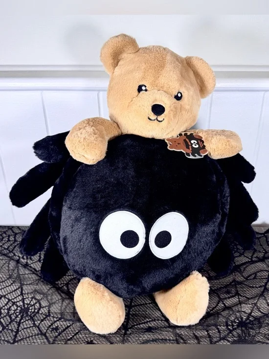 NEW Teddy Bear Spider Halloween Pillow Plush 27
