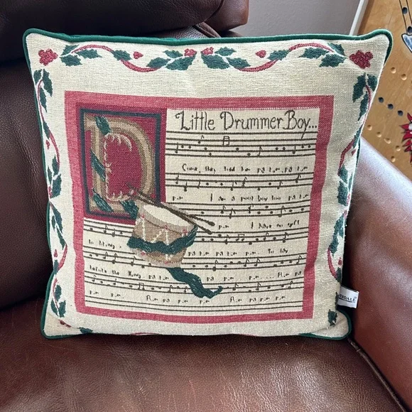 Holiday 'Little Drummer Boy' Decorative Pillow - Green and Red