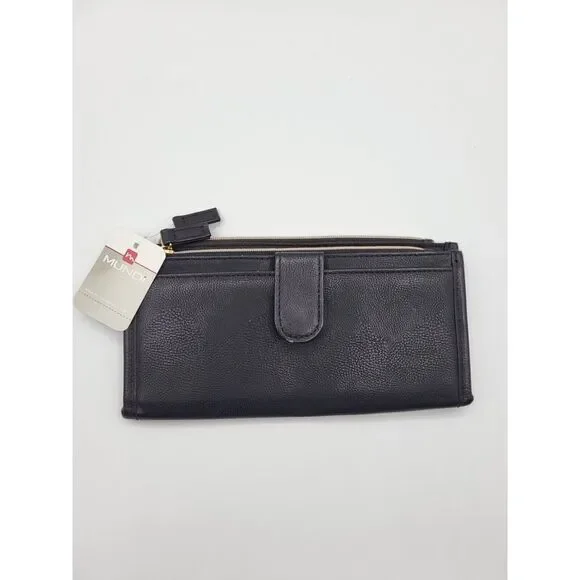 Mundi Cherry Clutch Folding Wallet Black NEW‎