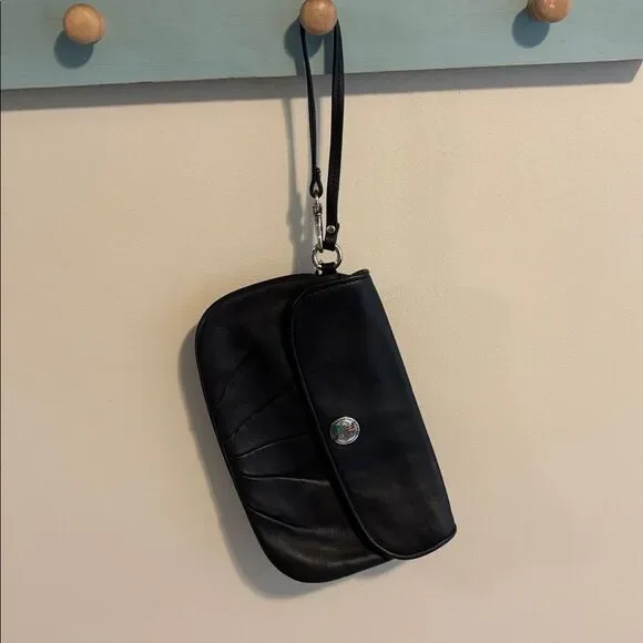 Coach Black Leather Wristlet