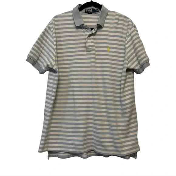 Polo Ralph Lauren Light Blue & White Striped Polo Shirt
