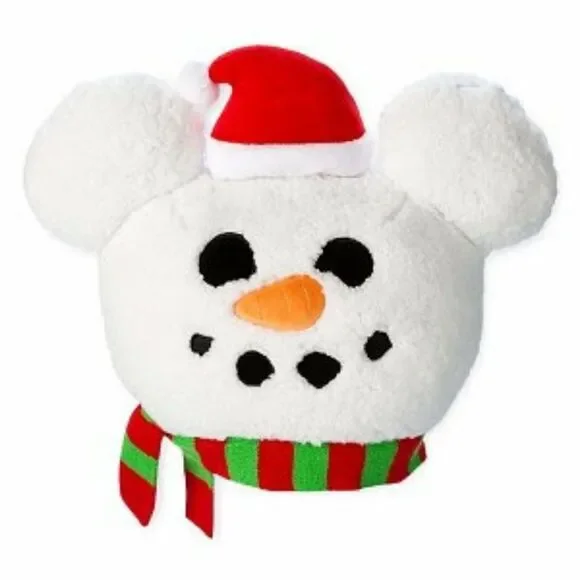 Disney Throw Pillow - Christmas Santa Mickey Snowman Face