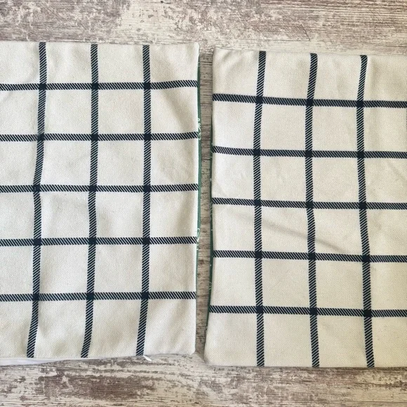 Double-Sided (Plaid, Greenery) Holiday Pillow Sham Set (2)