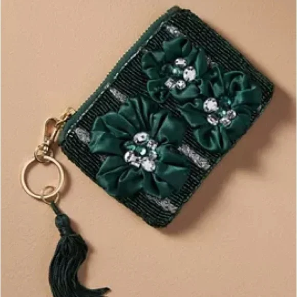 Anthropologie | DECORATIVE‎ FLOWER COIN PURSE | NWT