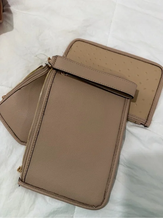 Anne Klein Taupe Multi-Pouch Wristlet Clutch