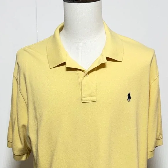 Polo Ralph Lauren Polo Shirt Mens XXL Yellow Short Sleeve Golf Preppy