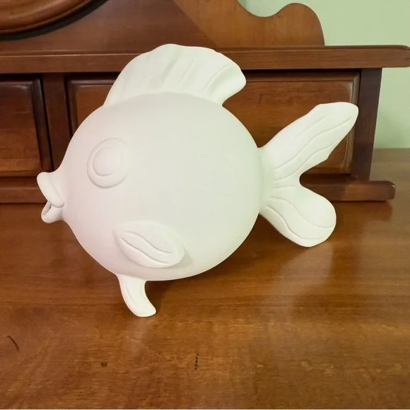 Ceramic‎ Fish bisque unpainted crafts nautical large 8 inches