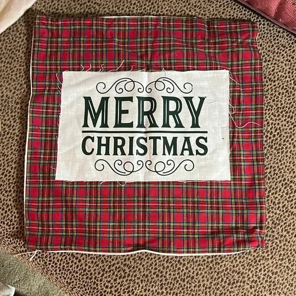 Merry Christmas Plaid Pillowcase