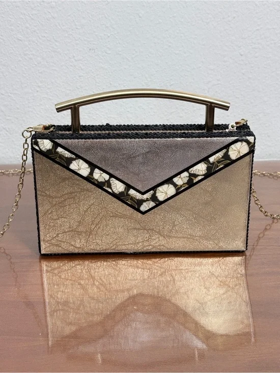 Handmade Artisan Metallic Clutch Handbag Nancy Davis Boutique