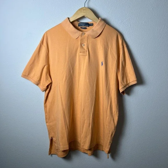 Polo Ralph Lauren Polo Shirt Mens‎ XL Orange Custom Fit Short Sleeve Classic