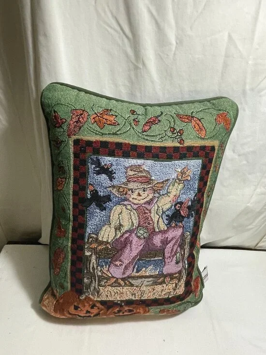 Riverdale Creative Promises Halloween Scarecrow Decorative Throw Pillow 13x14