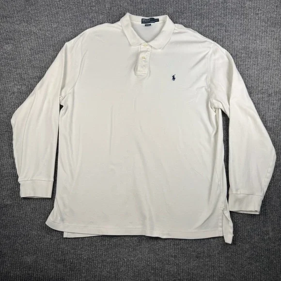 Polo Ralph Lauren Polo Shirt Mens XXL Long Sleeve Pima Soft Touch Blue Pony