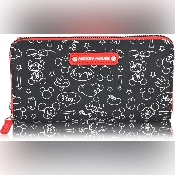 Disney Minnie Mouse Wallet Women - PU Leather Wristlet Wallets for Women