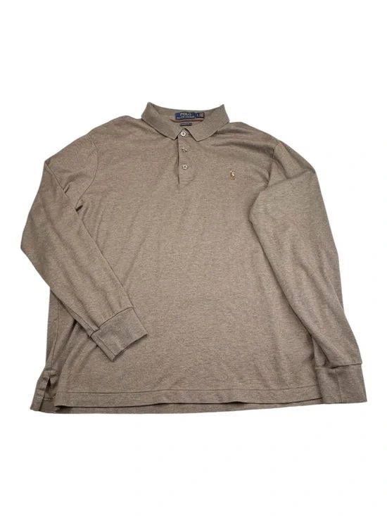 Polo by Ralph Lauren Polo Shirt Men's Large Brown Classic Fit Long Sleeve Preppy