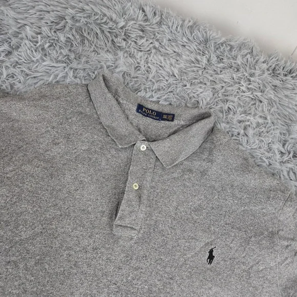 Polo Ralph Lauren Polo Shirt Mens 3XLT Grey Excellent Short Sleeve‎ Cotton Pique
