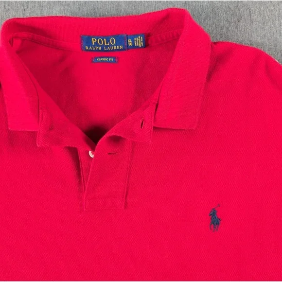 Polo Ralph Lauren Polo Shirt Mens XLT XL Tall Short Sleeve Red Classic Fit EUC