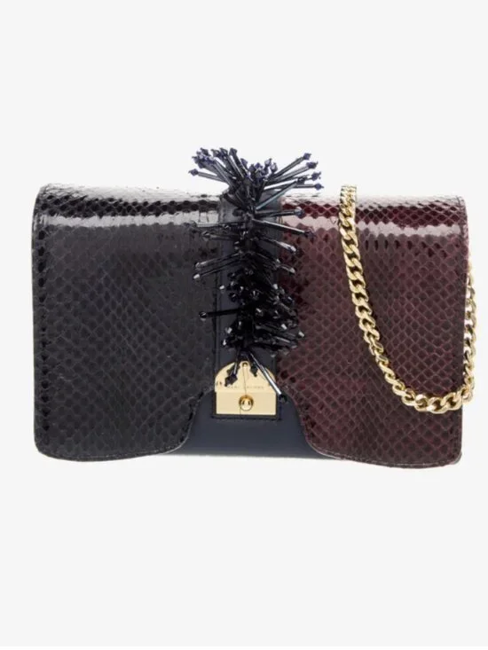 Marc Jacobs Collection RARE Genuine Python Cliky Embellished Evening Bag