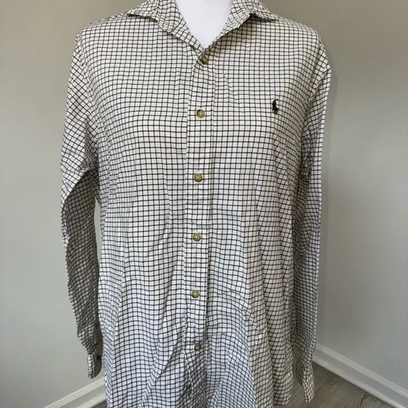 Polo Ralph Lauren Men’s Classic Fit Shirt Medium Check Button Down Long‎ Sleeve