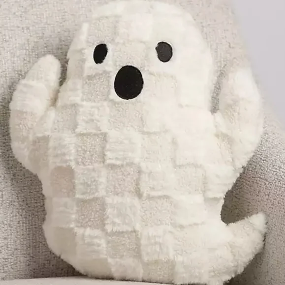 Kirklands Ghost Pillow Checkered White Halloween 2025 Christmas Gift