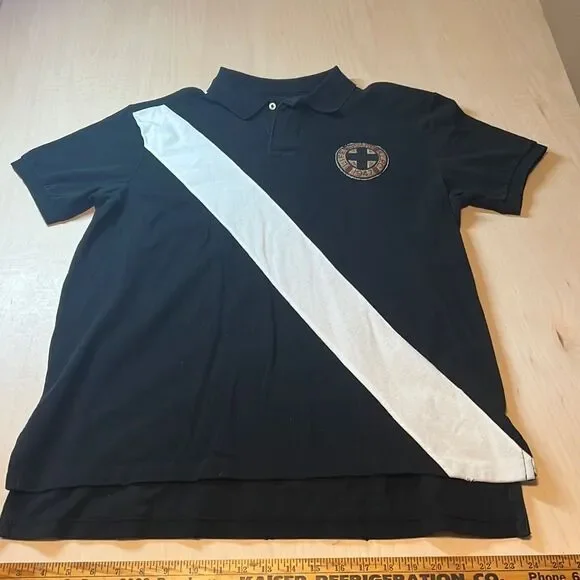 Polo Ralph Lauren Polo Shirt‎ XL Black Lifeguard Stripe RARE Vintage 90 NWT